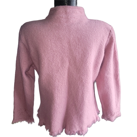 Essentials By Koret Pink Embroidered Zip-Up Cardigan Jacket XL - Picture 7 of 9